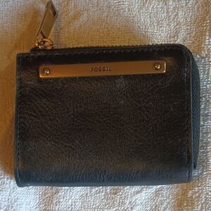 Fossil Black Leather Card Holder